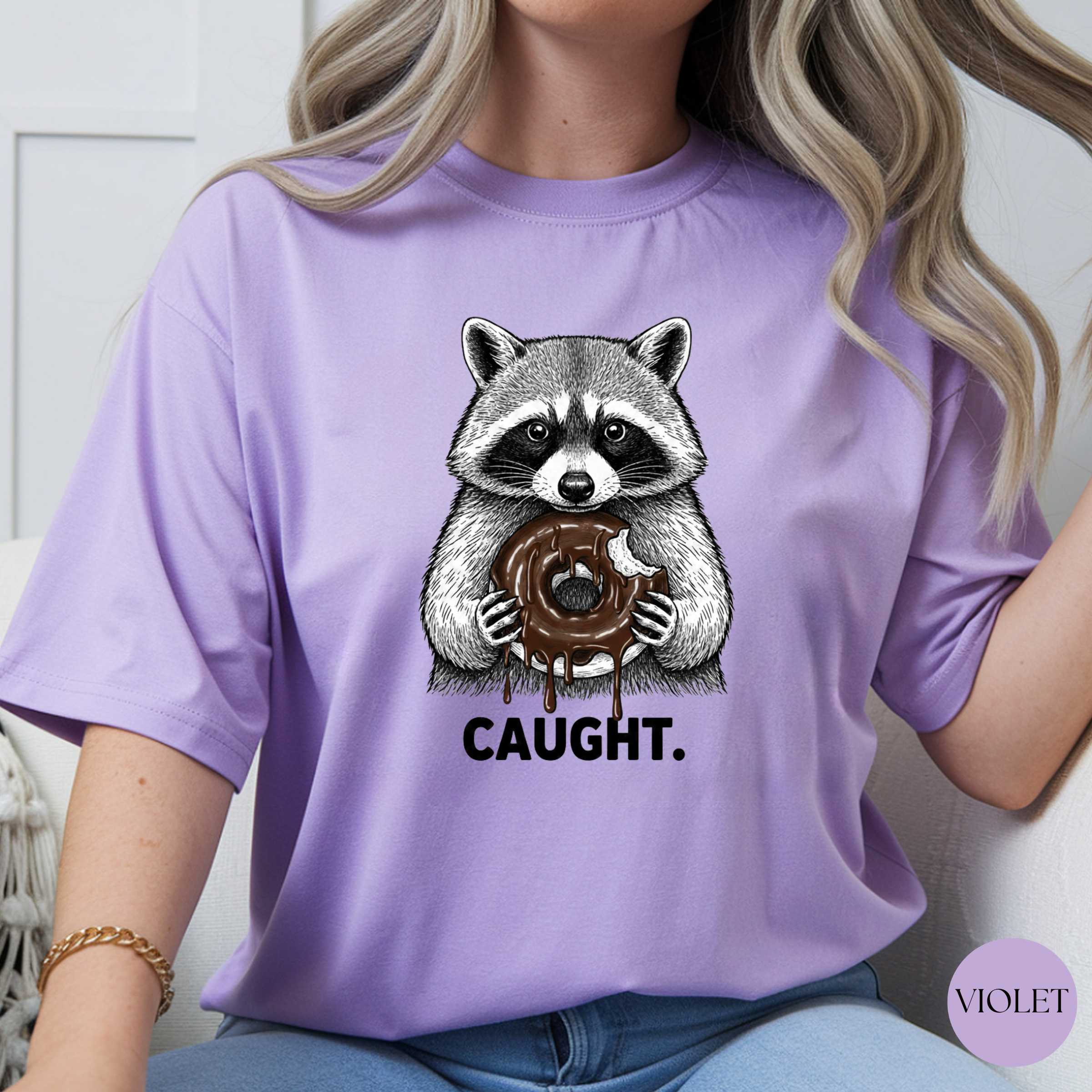 Caught Raccoon Donut Tee