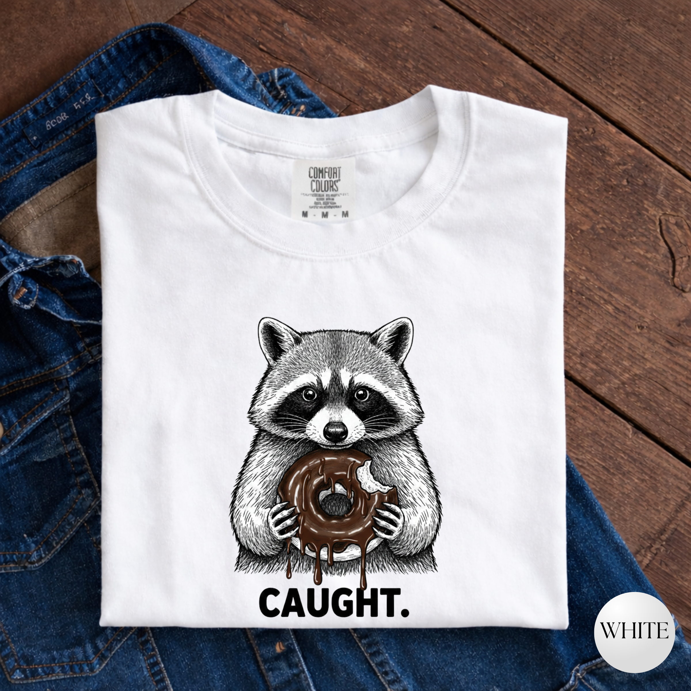 Caught Raccoon Donut Tee