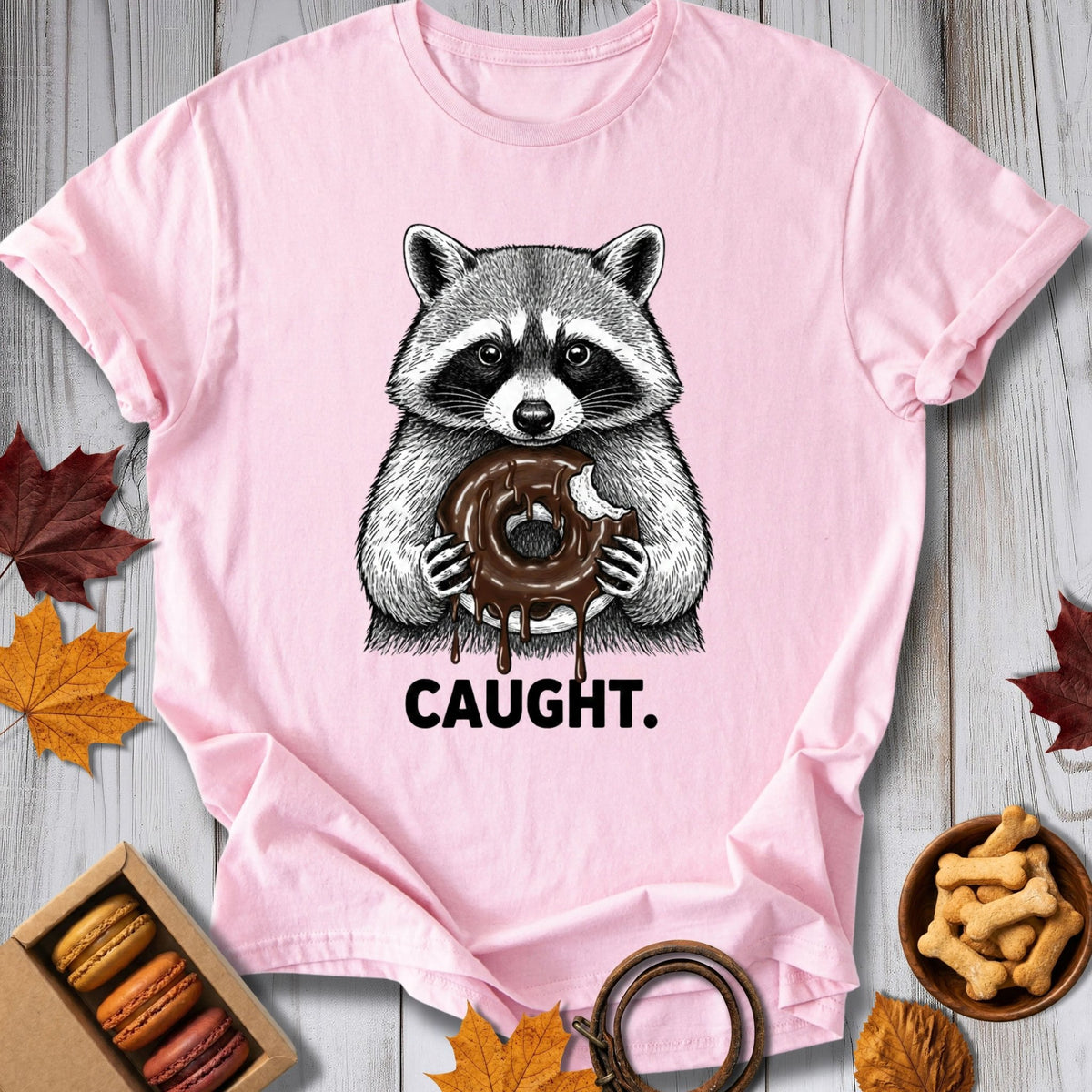 Caught Raccoon Donut Tee - Pawtisserie - variant