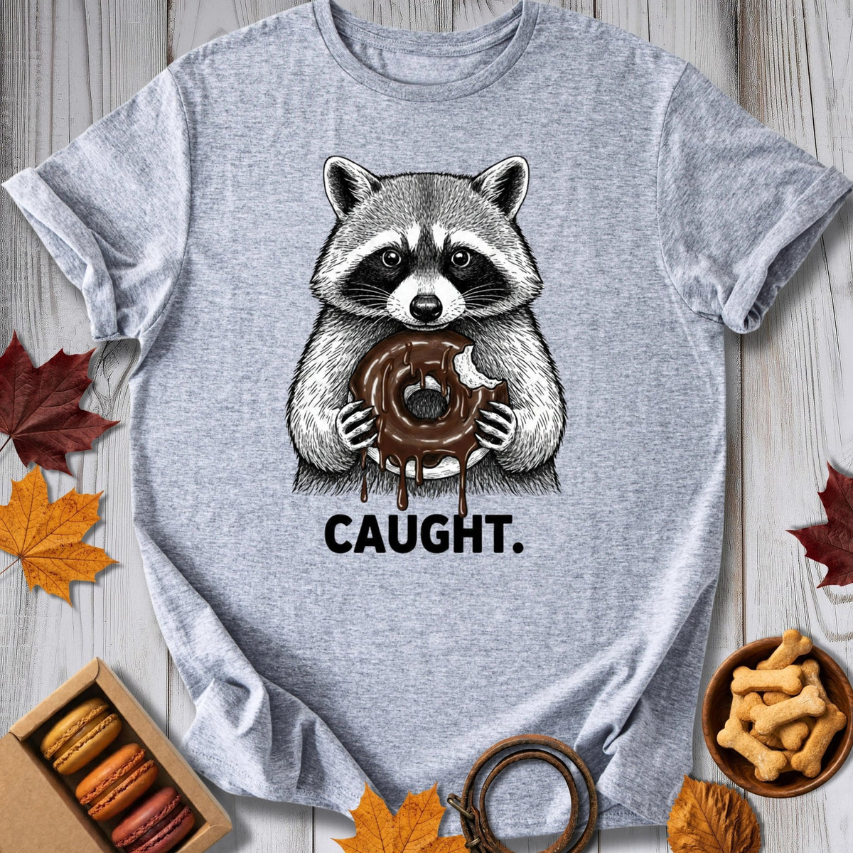 Caught Raccoon Donut Tee - Pawtisserie - variant